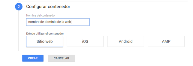 GTM configurar contenedor GTM configurar contenedor