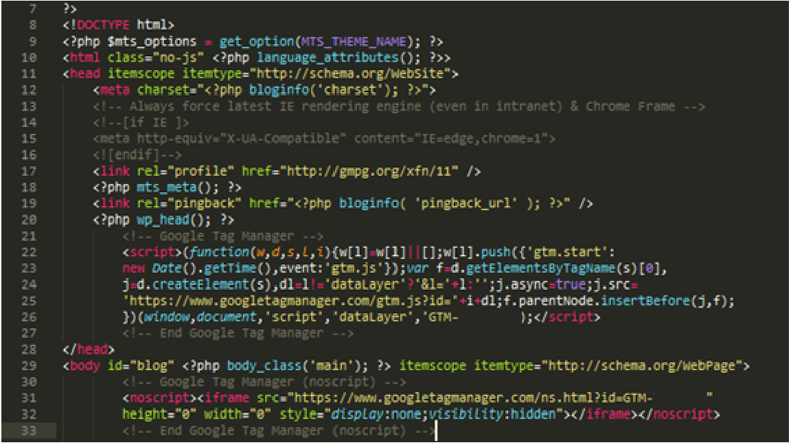GTM inserción de códigos en header GTM inserción de códigos en header
