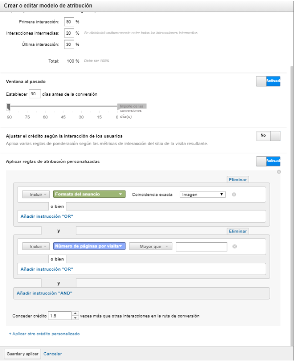 Configuration of a new attribution model