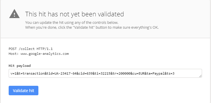 Validating Analytics Hits