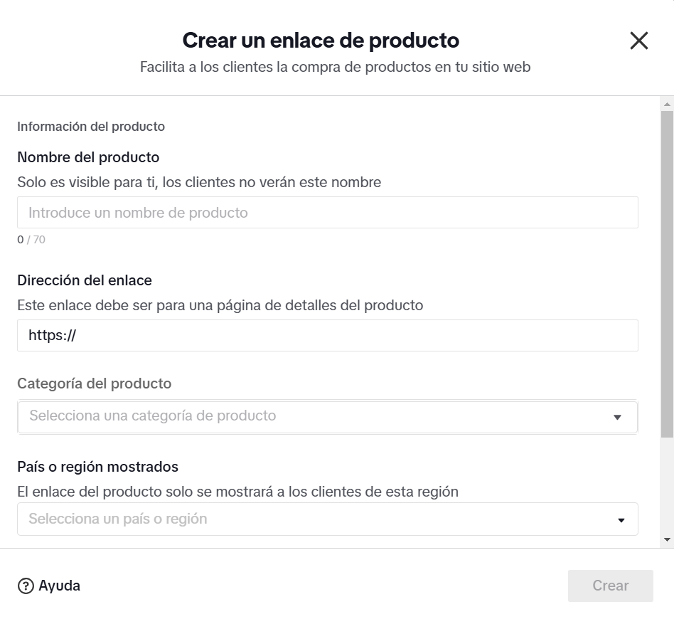 create tiktok product link