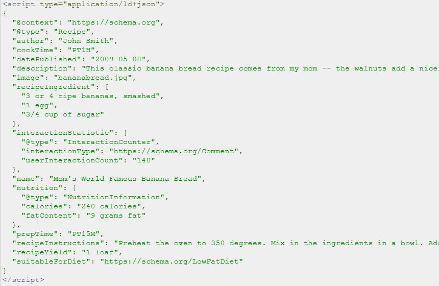json schema receta