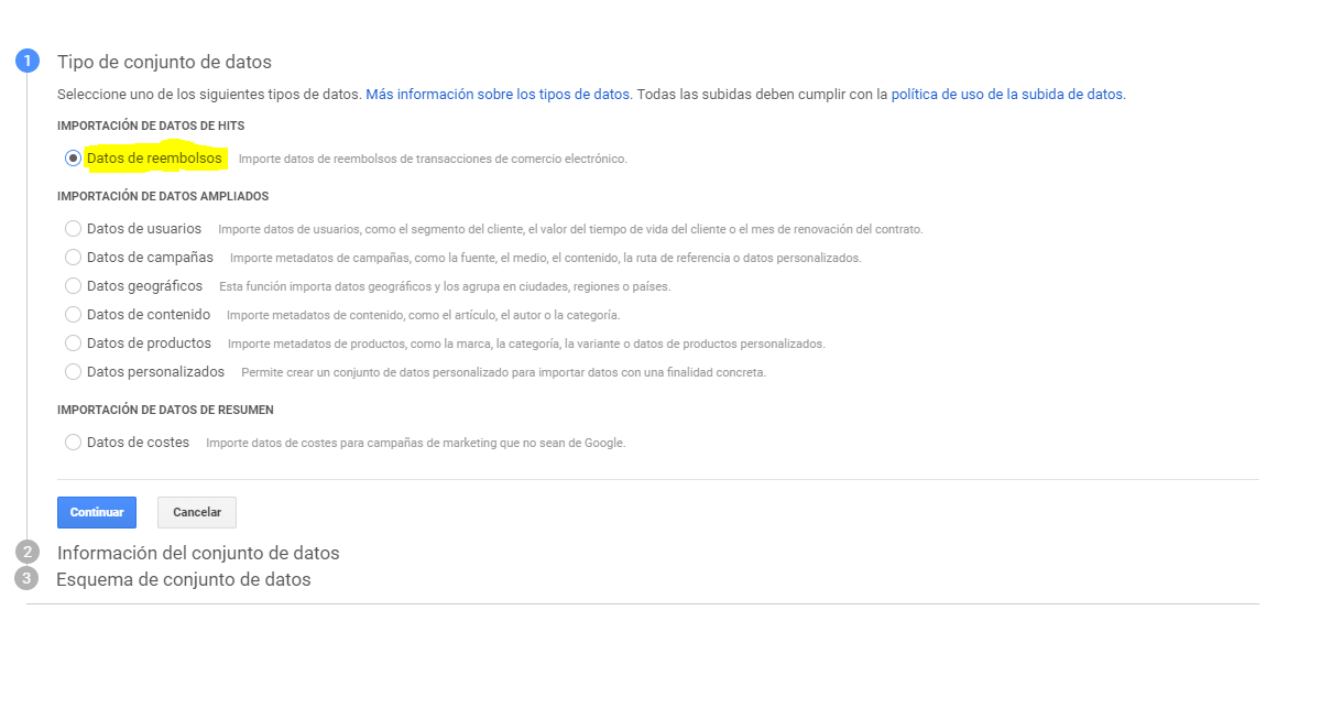 Import of Analytics rebates