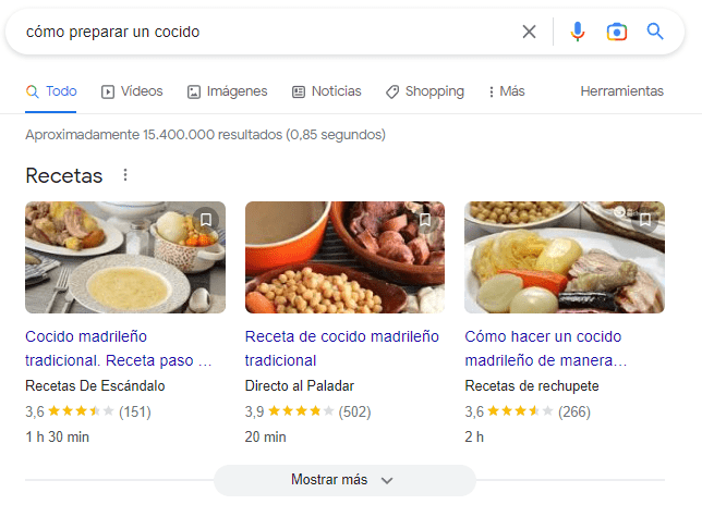 rich snippets recetas