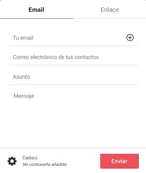 Envío a través de correo o por enlace