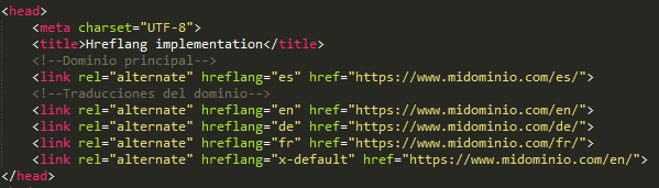 Hreflang HTML code